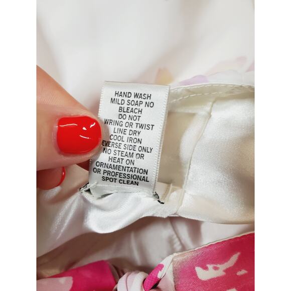 VTG Cache Dress Womens 0 Floral Print Evening Gown Prom Formal Strapless White - Picture 7 of 11